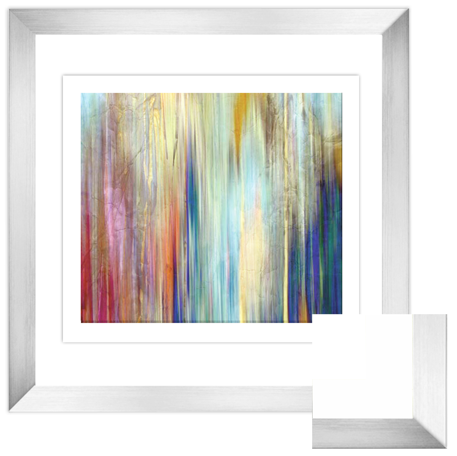 FP228 Wall décor art framed print abstract silver frame
